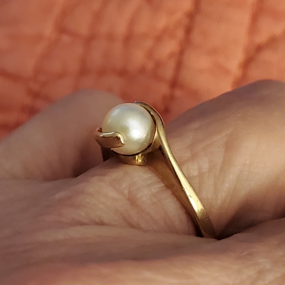 Vintage genuine pearl ring - Picture 2 of 6